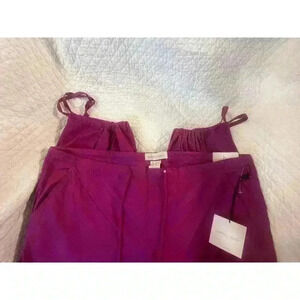 Happily Grey Pull on Purple draw String waist size L NWT